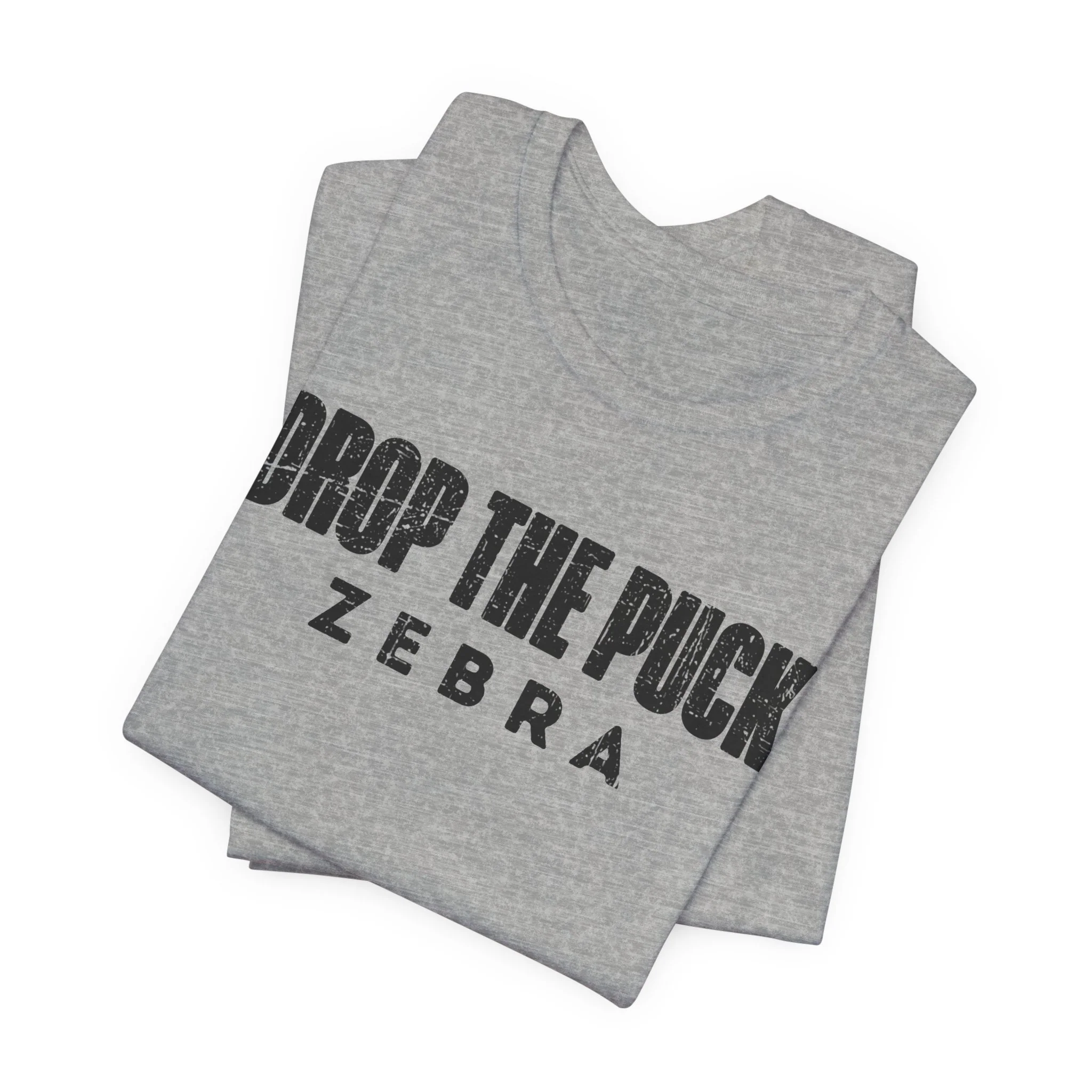 Funny Hockey T-Shirt - Drop The Puck Zebra Unisex Hockey Shirt - Image 17