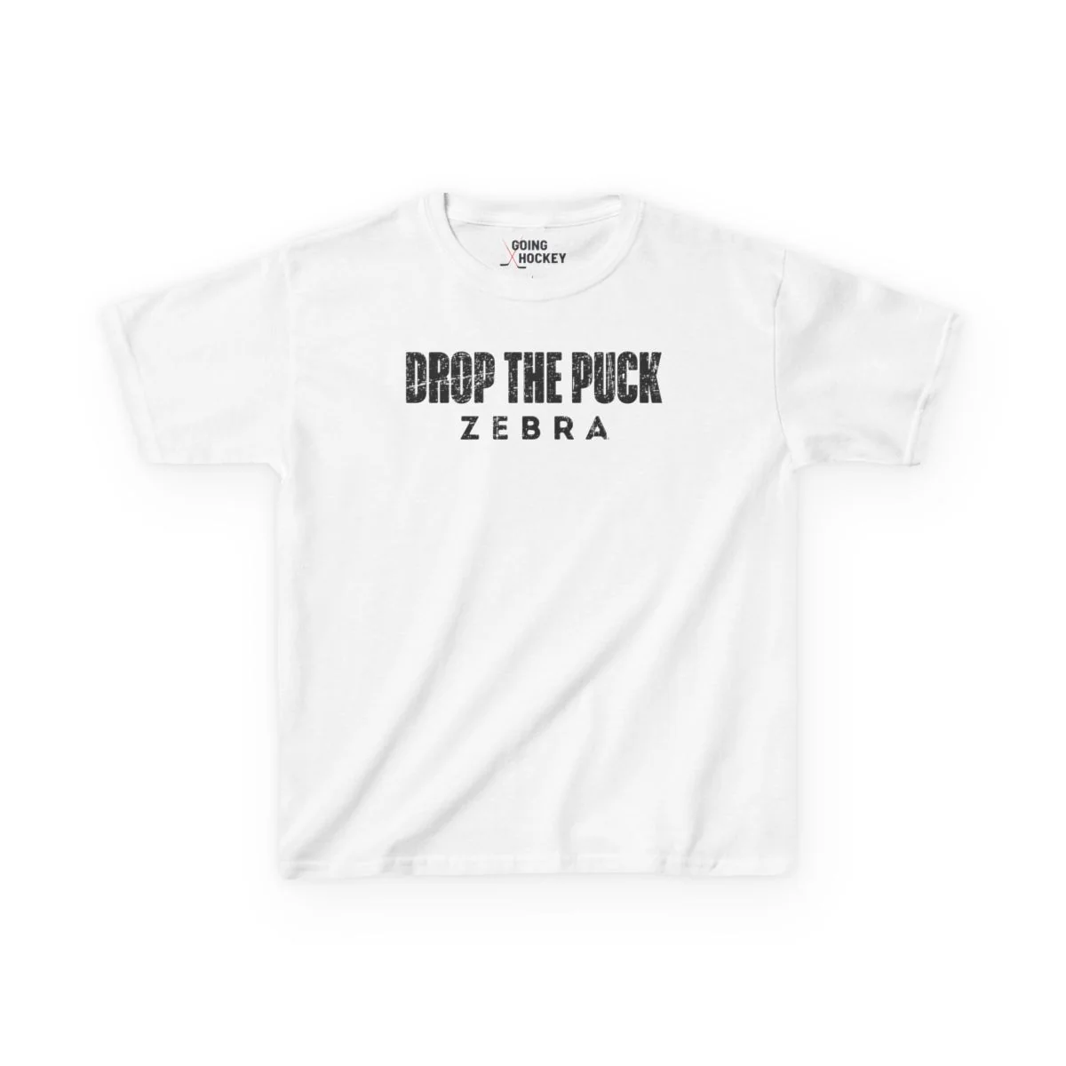 Funny Kids Hockey T-Shirt - Drop The Puck Zebra Kids Hockey Shirt - Image 9